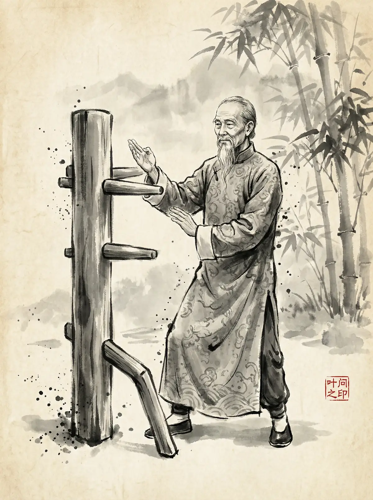 咏春宗师叶问水墨肖像 - 四虎视频